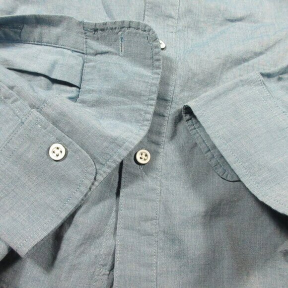 Travis Mathew mens blue woven button down shirt XL EUC - Picture 4 of 4